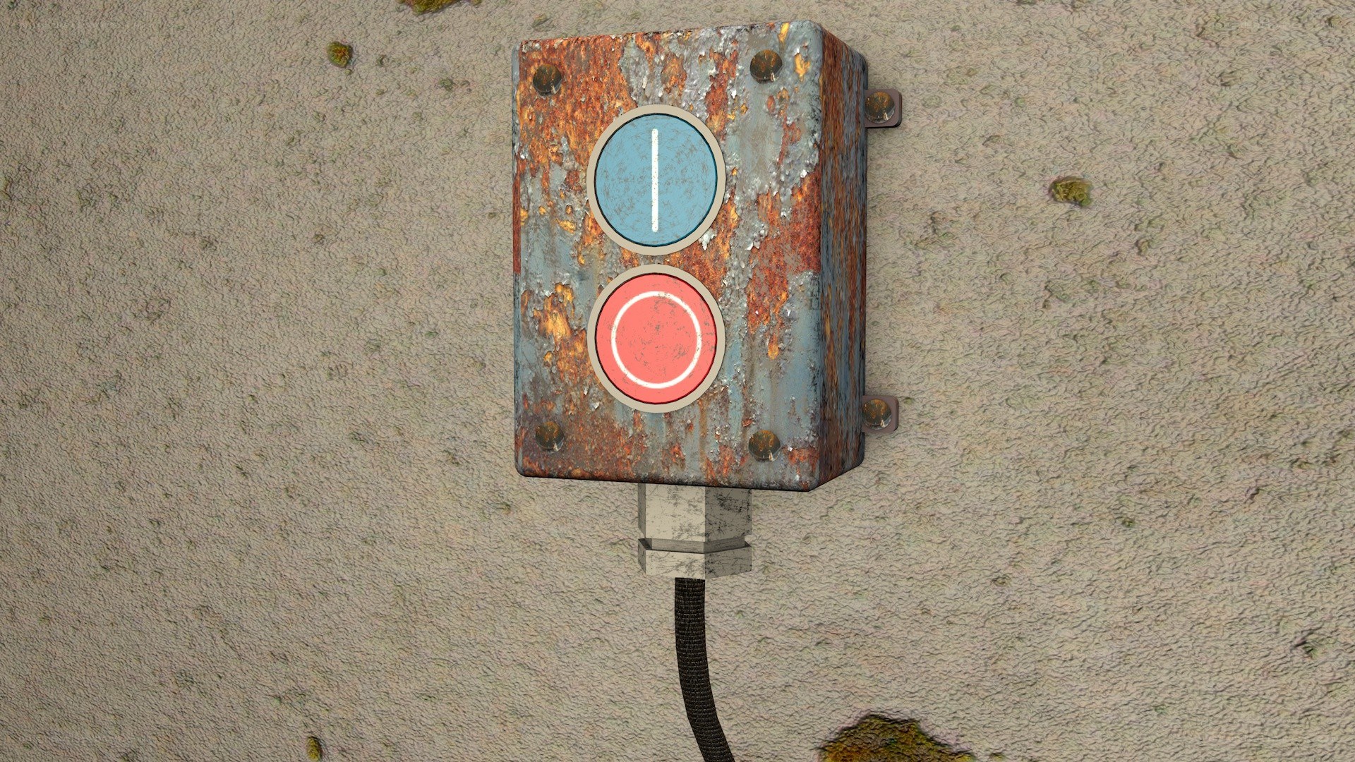 Rusty control panel with buttons