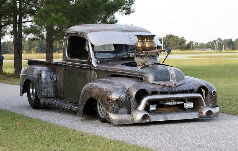 Rusty Custom Pickup Truck — Gray, Rural