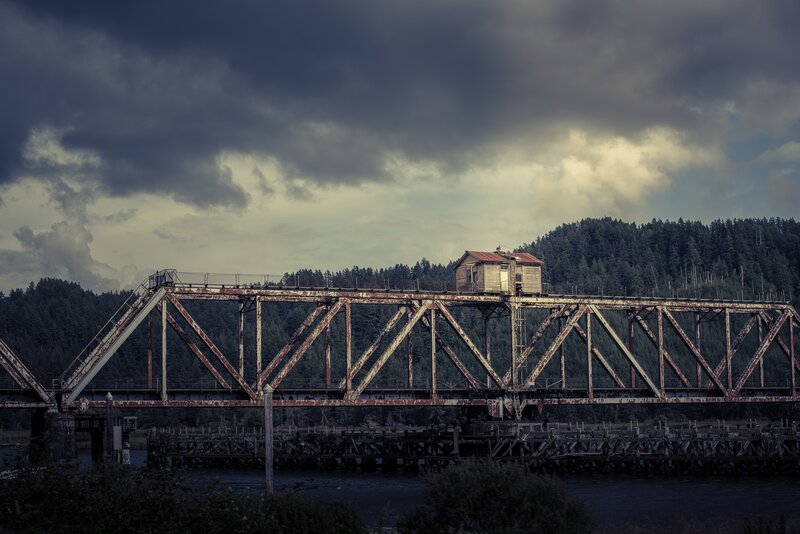 Rusty Drawbridge with Cabin