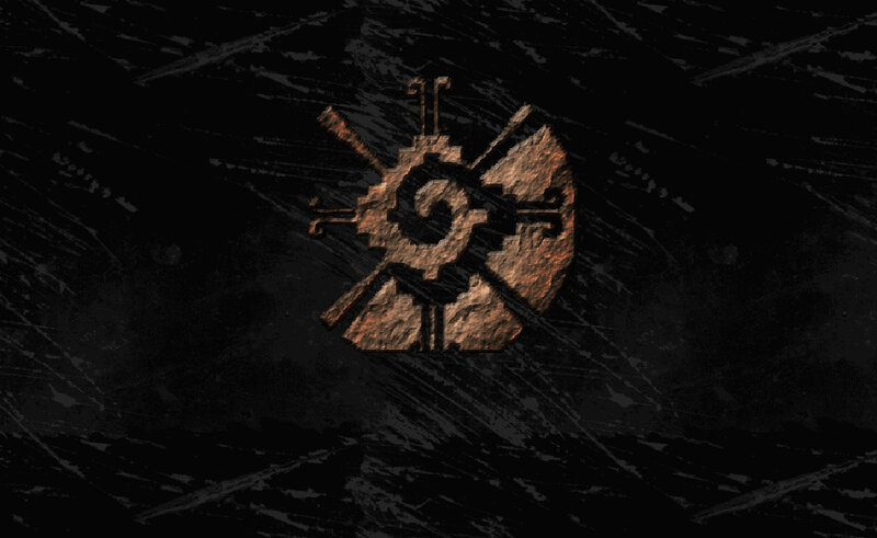 Rusty Emblem on Dark Surface
