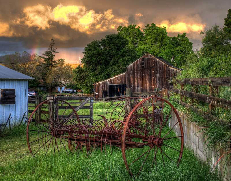 Rusty Farm Equipment — Green
