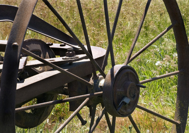 Rusty Farm Equipment Wheel