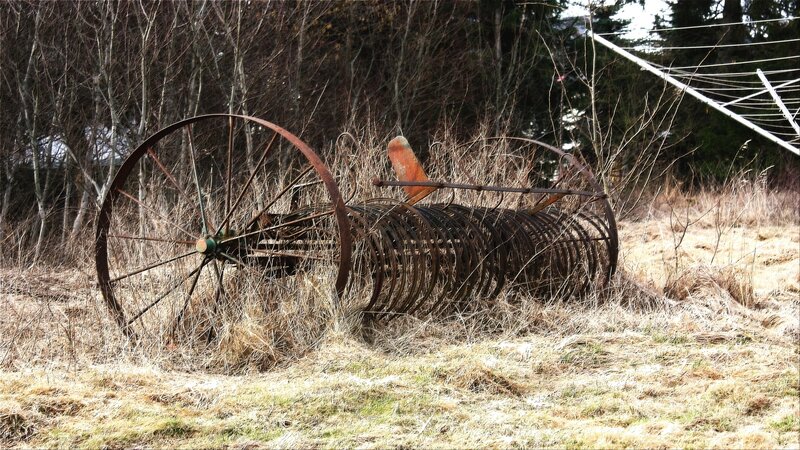 Rusty Farm Implement — Brown, Desolate