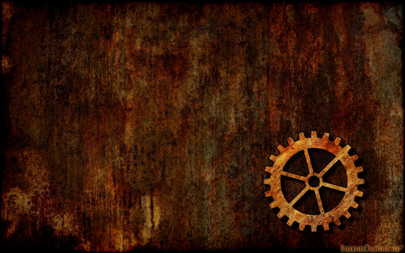 rusty gear on textured background