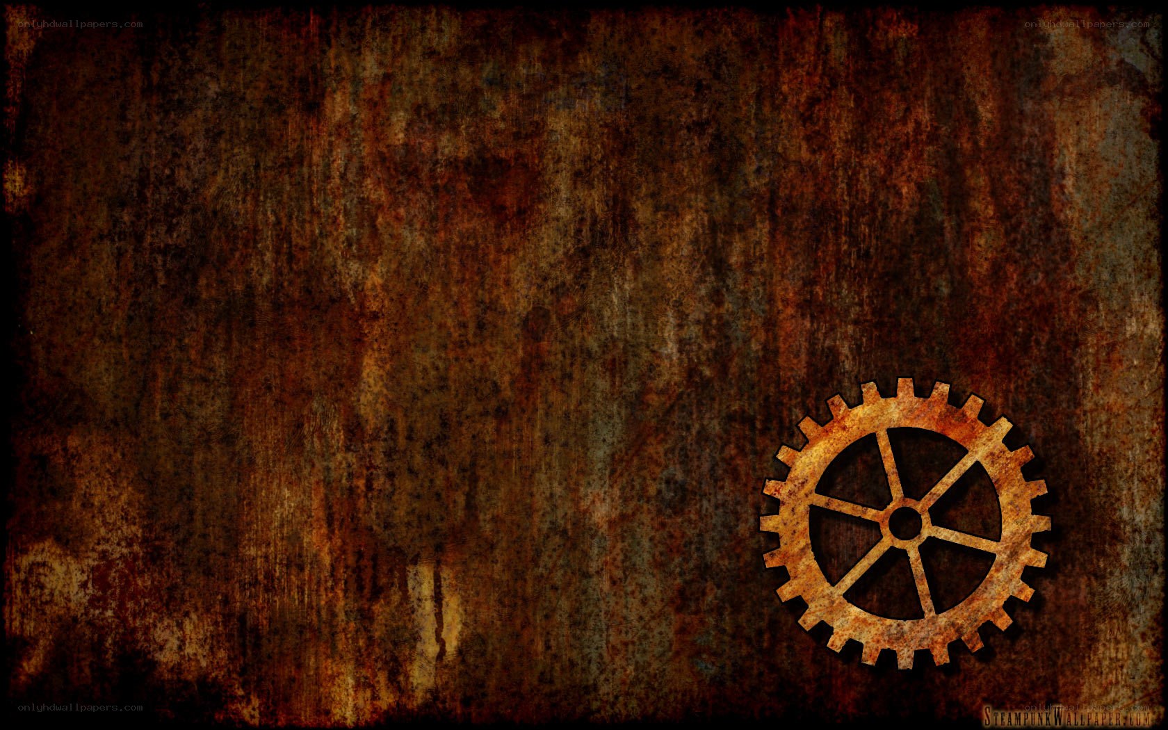 rusty gear on textured background
