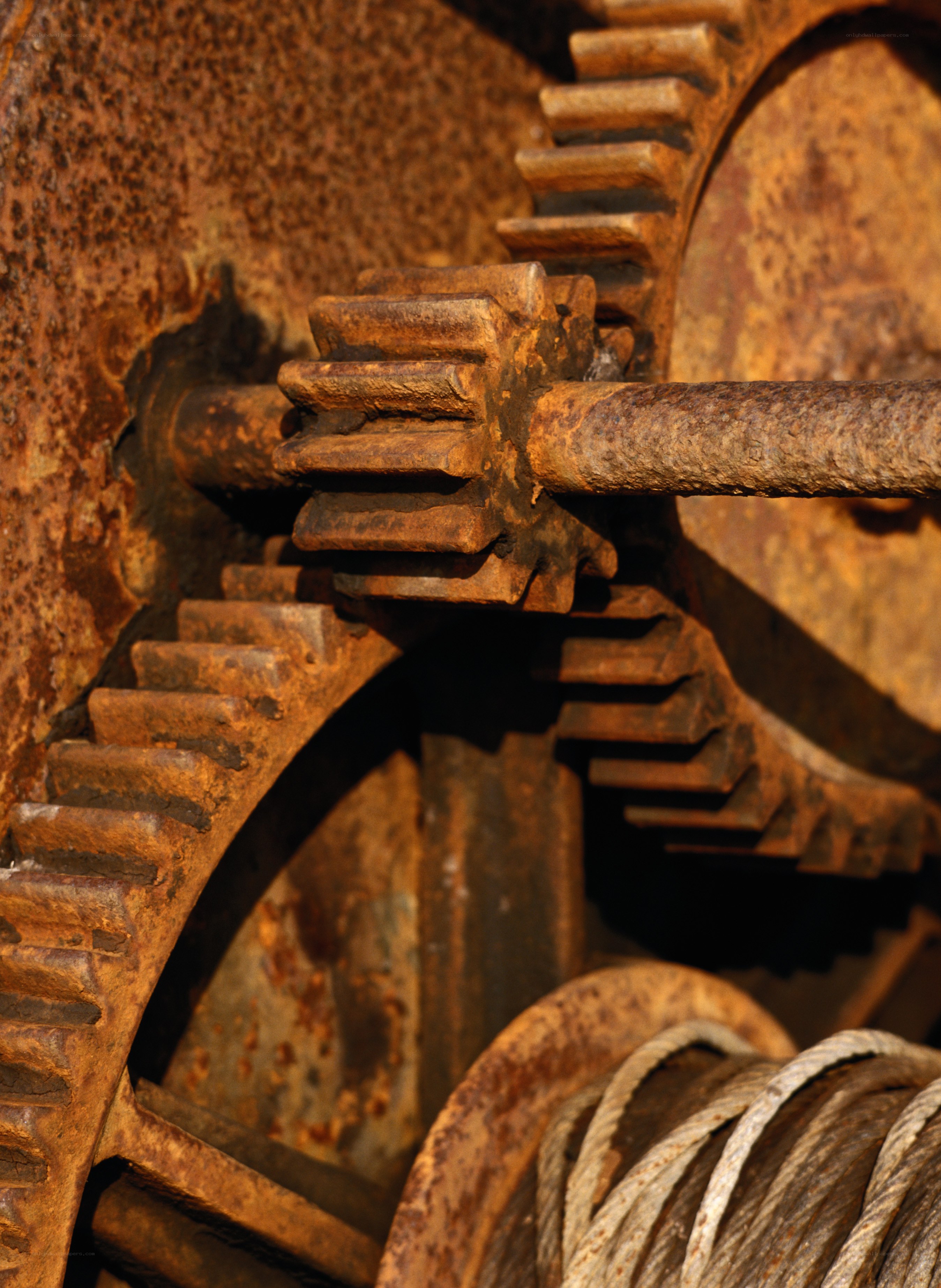 rusty gears and machinery