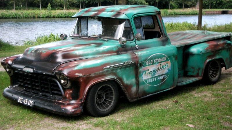 Rusty Green Pickup Truck — Serene