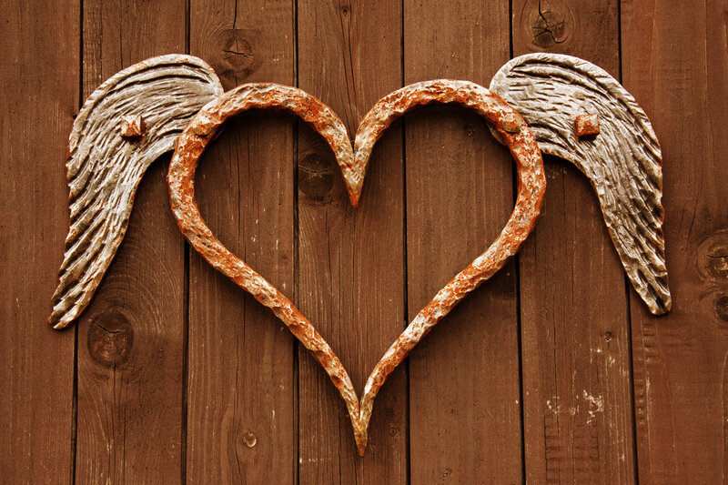 Rusty Heart with Wings