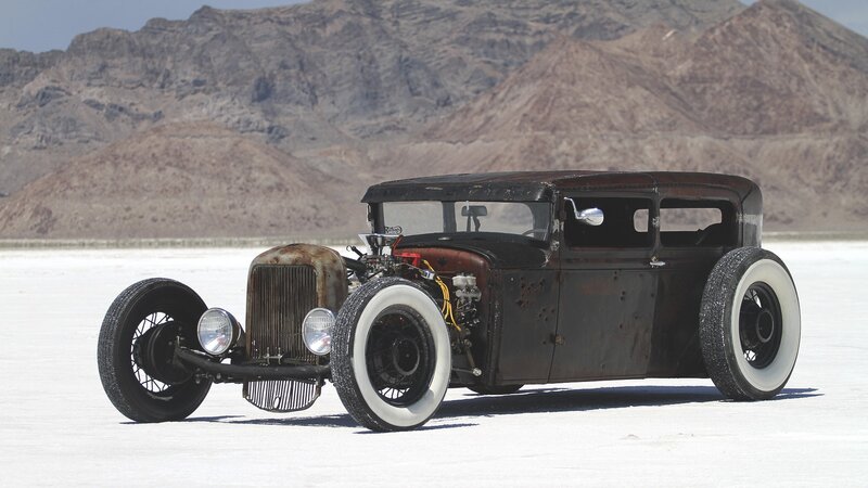 Rusty Hot Rod Car — Black, Desolate