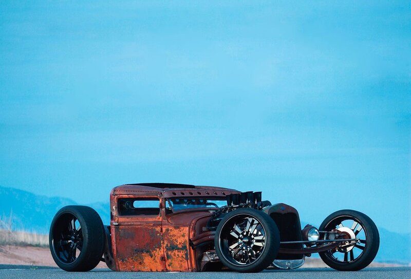 Rusty Hot Rod Car — Blue, Dramatic