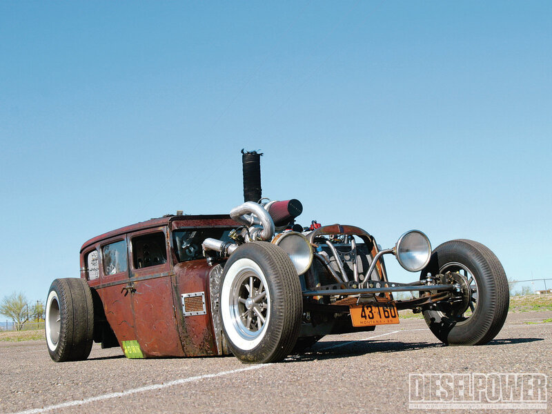 Rusty Hot Rod Car — Brown, Dramatic, Afternoon