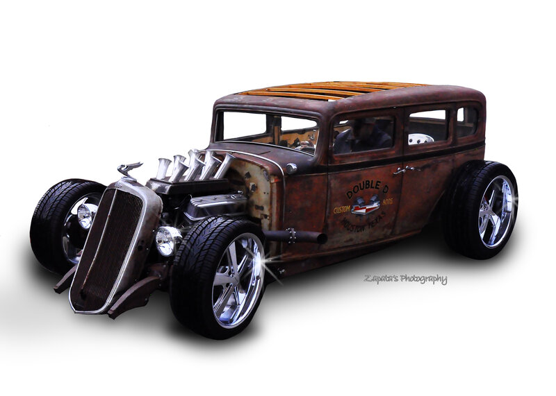 Rusty Hot Rod Car — Brown, Dramatic, Photograph, Custom Engine