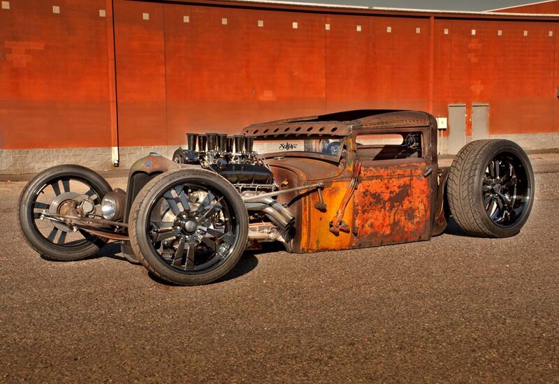 Rusty Hot Rod Car — Orange