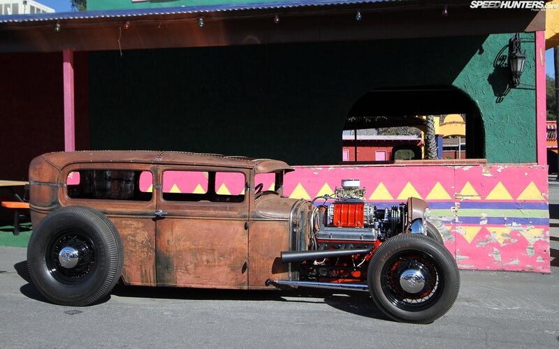 rusty hot rod car