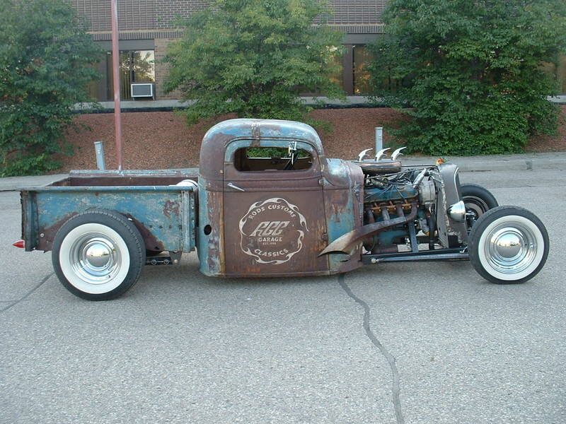 rusty hot rod pickup truck