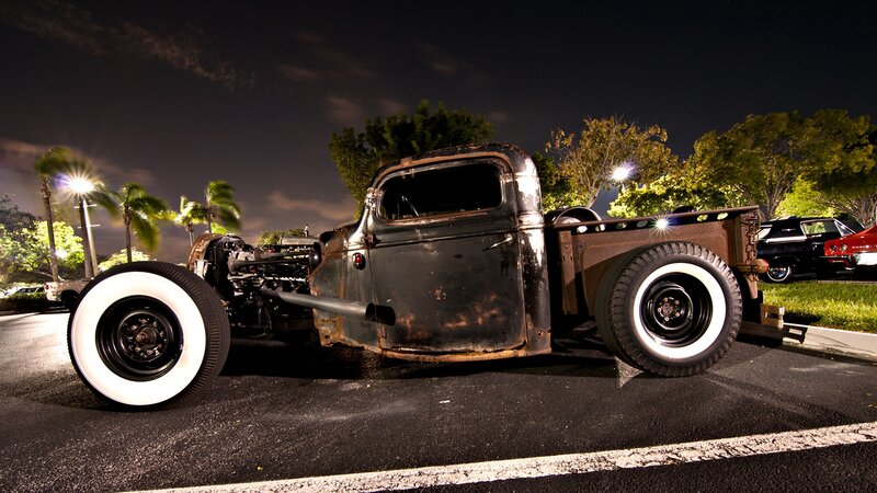 Rusty Hot Rod Truck — Black, Dramatic