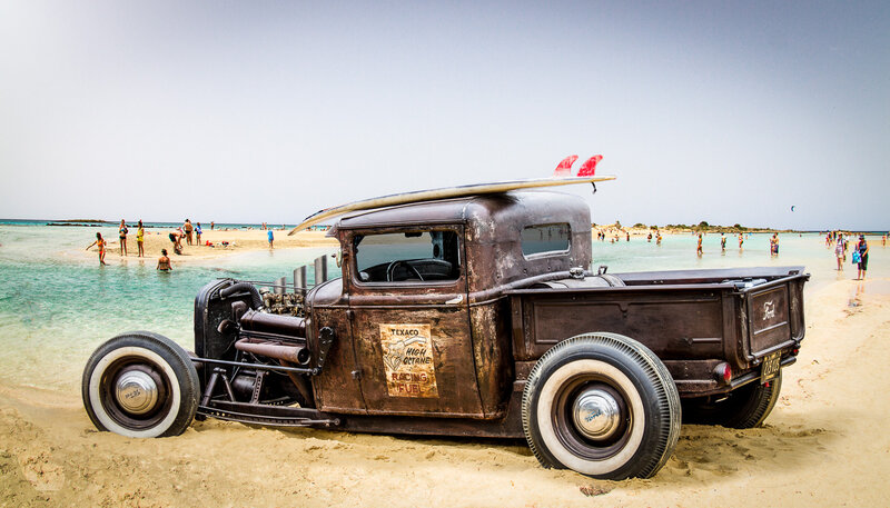Rusty Hot Rod Truck — Brown, Serene, Afternoon
