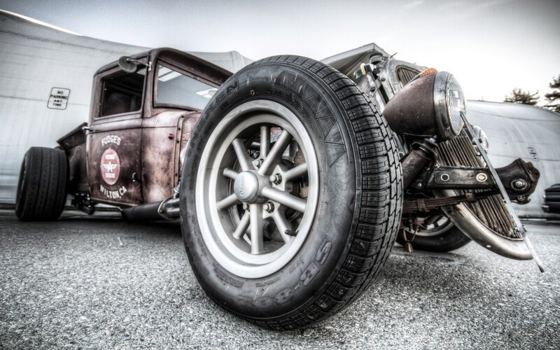 Rusty Hot Rod Truck — Gray, Dramatic, Photograph