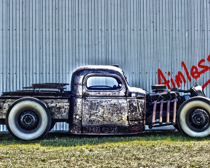Rusty Hot Rod Truck — Gray