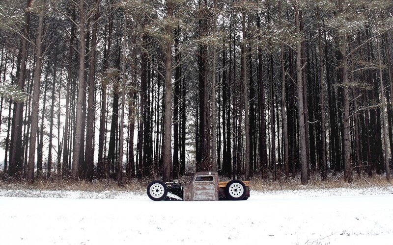 Rusty Hot Rod Truck — White