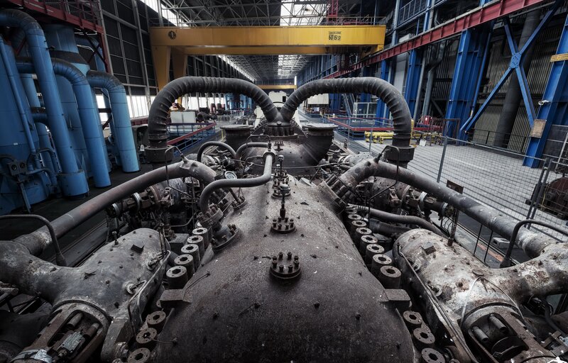 Rusty Industrial Engine — Gray