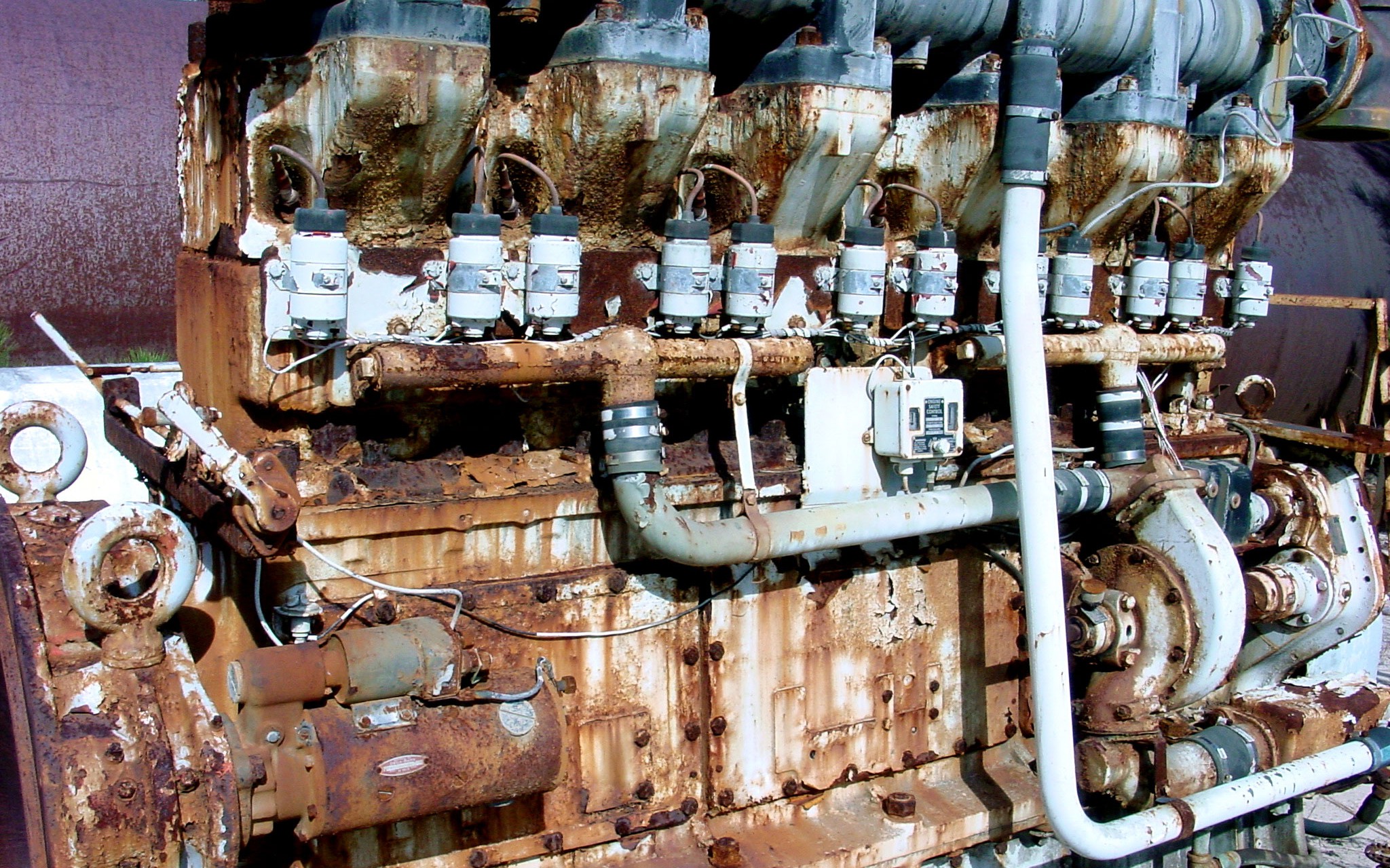 Rusty industrial engine