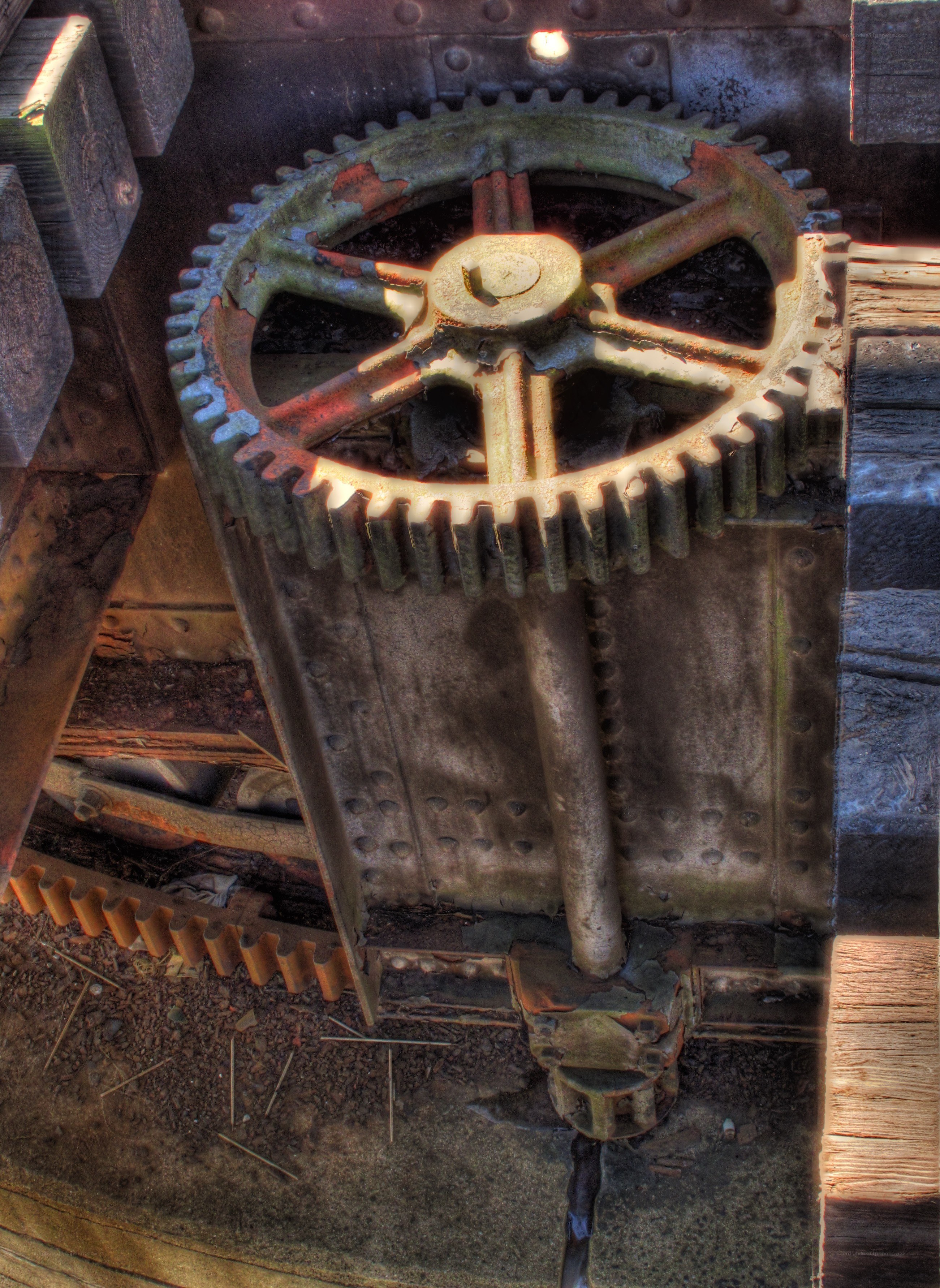 rusty industrial gear mechanism