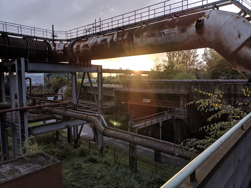 Rusty Industrial Pipes — Brown, Dramatic