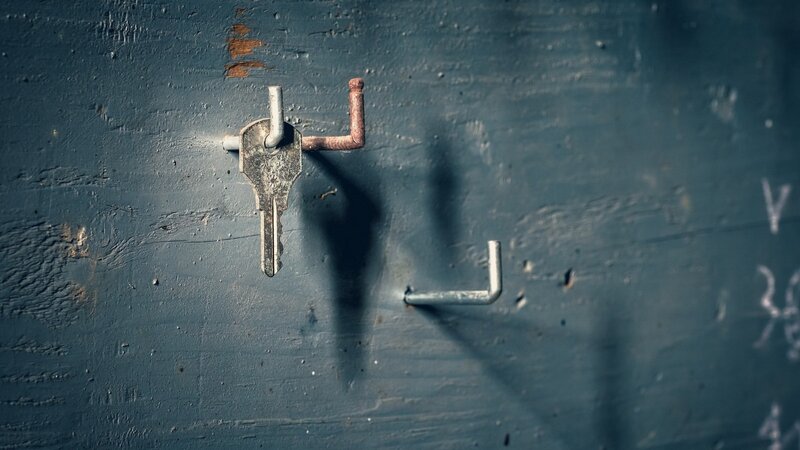 Rusty Key in Lock
