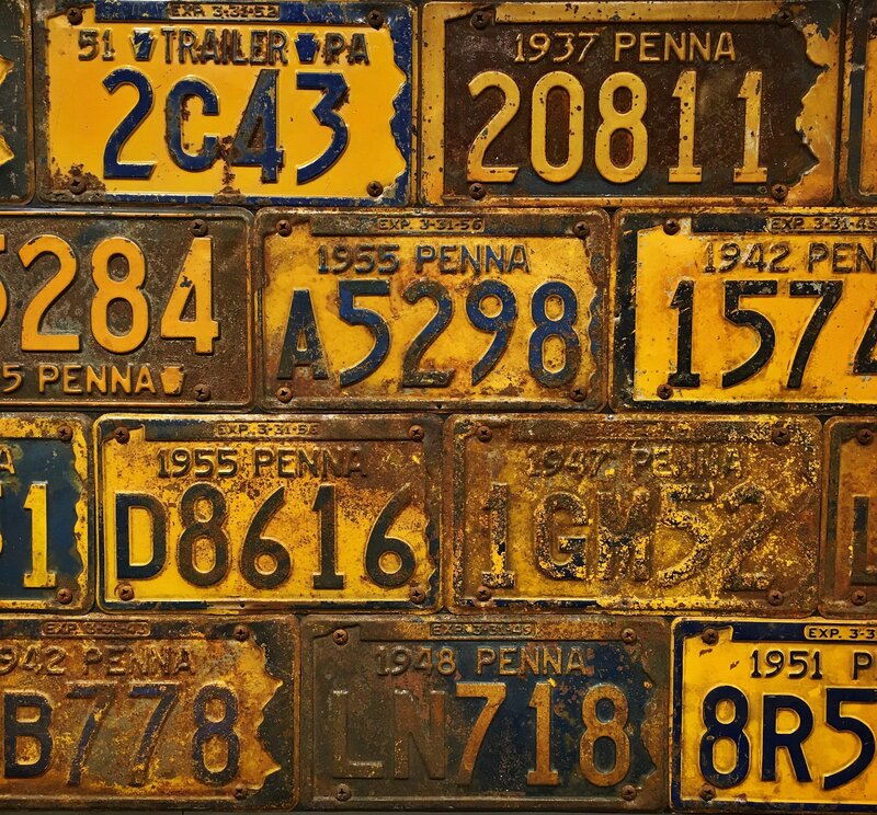 Rusty License Plates
