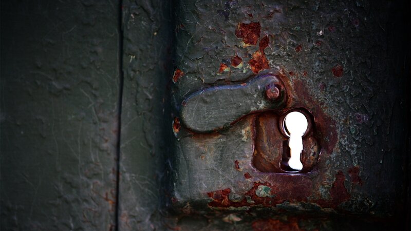 rusty lock on old door