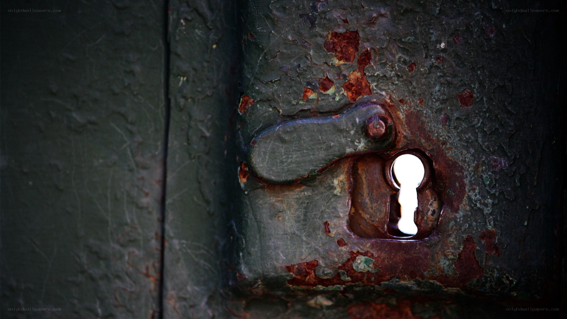 rusty lock on old door