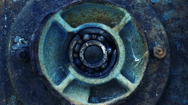 rusty mechanical bearing close-up