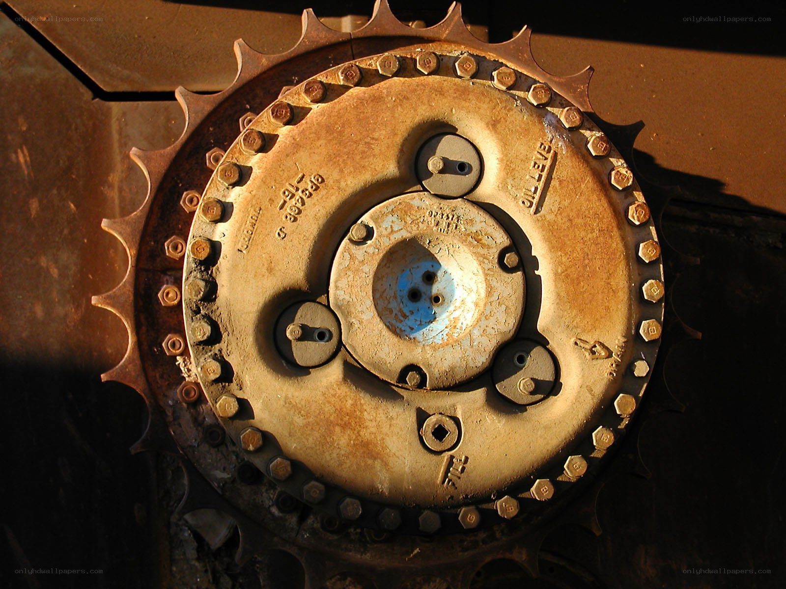 rusty mechanical gear assembly
