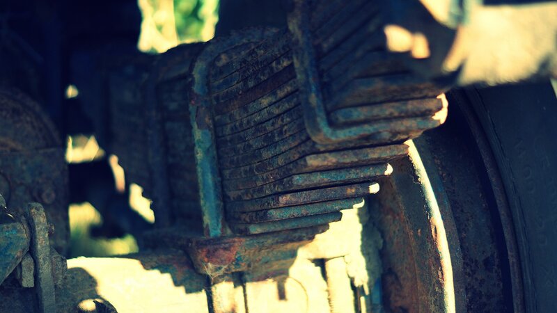 rusty mechanical parts