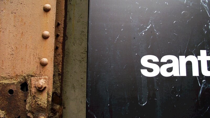 Rusty metal and sign