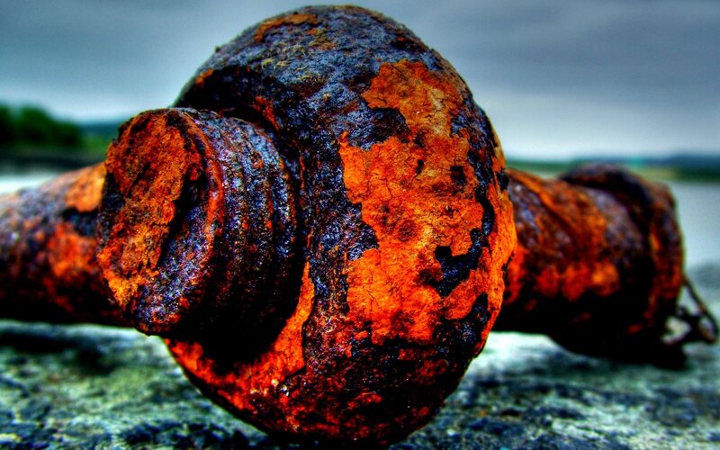 Rusty Metal Bolt — Orange
