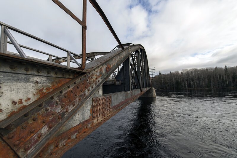 Rusty Metal Bridge — Gray, Dramatic