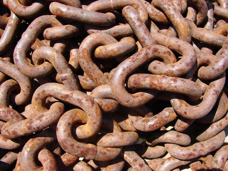 Rusty Metal Chains — Brown, Industrial, Afternoon