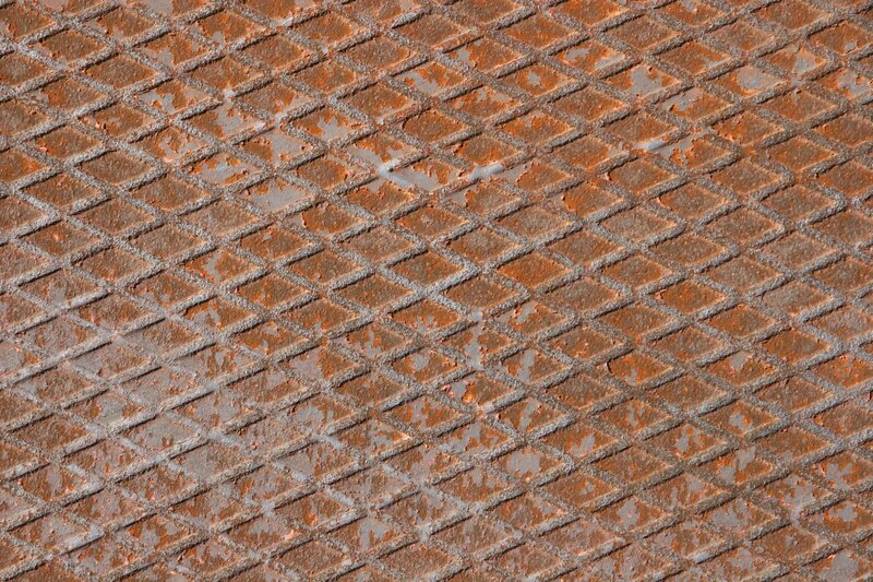 rusty metal grate surface