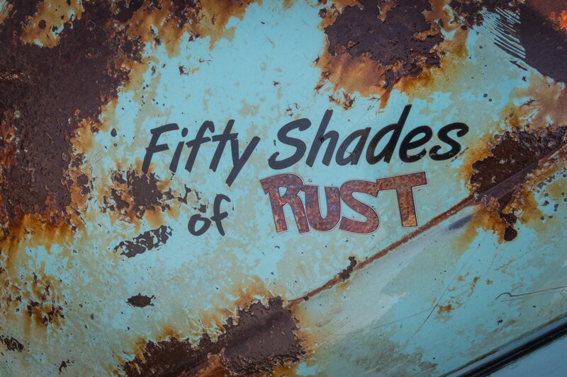 Rusty Metal Surface — Blue, Weathered