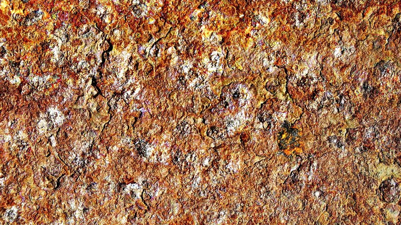 Rusty Metal Surface — Brown, Textured, Photograph, Cracks, Corrosion