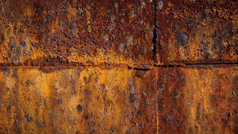 Rusty Metal Surface — Brown, Textured, Photograph, Cracks
