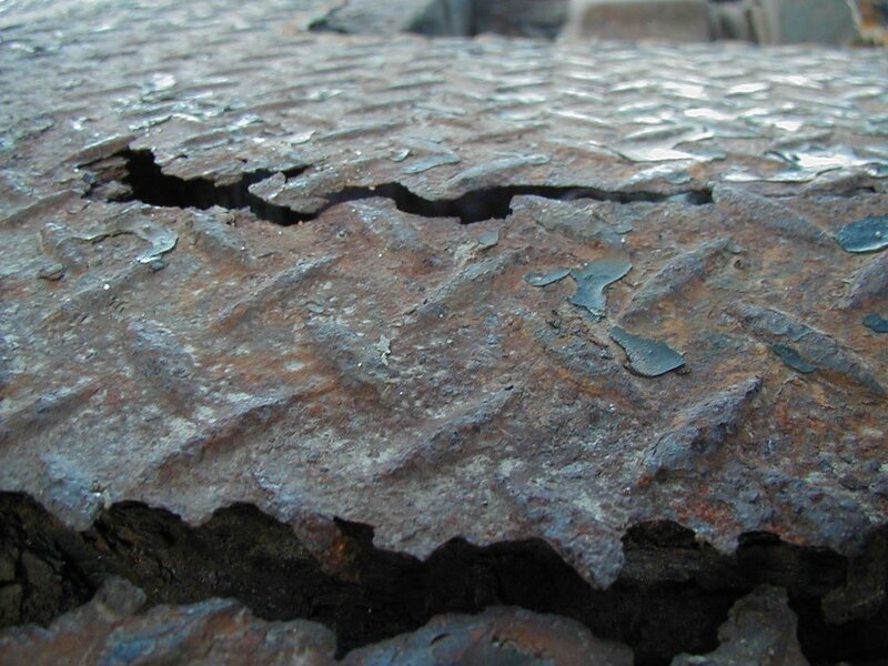 rusty metal surface with cracks