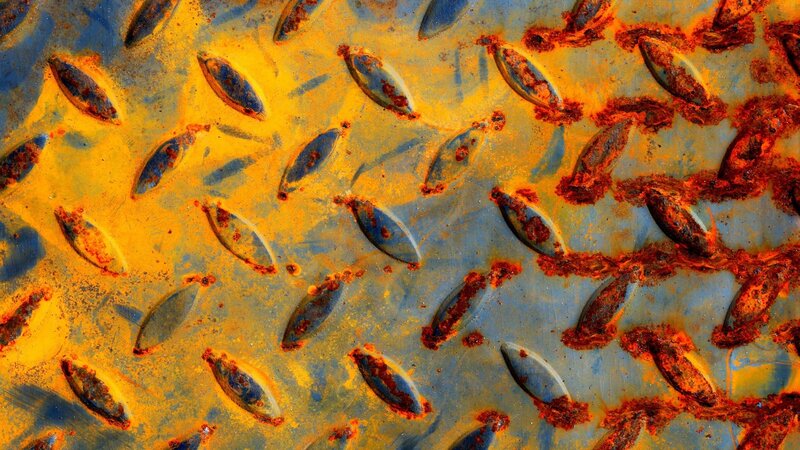 Rusty Metal Surface — Yellow