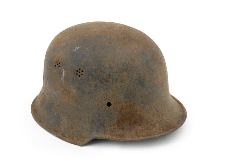 rusty military helmet
