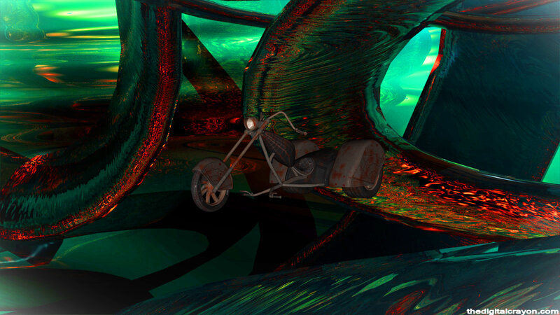 Rusty Motorcycle in Tunnel