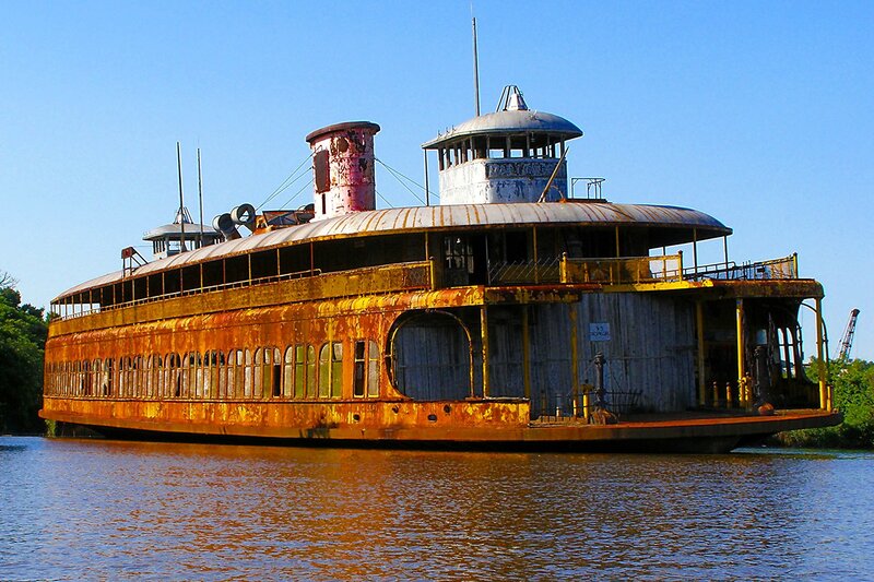 Rusty old ferry boat