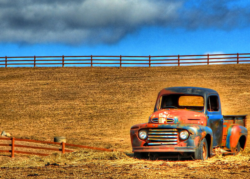 Rusty Old Pickup Truck — Blue