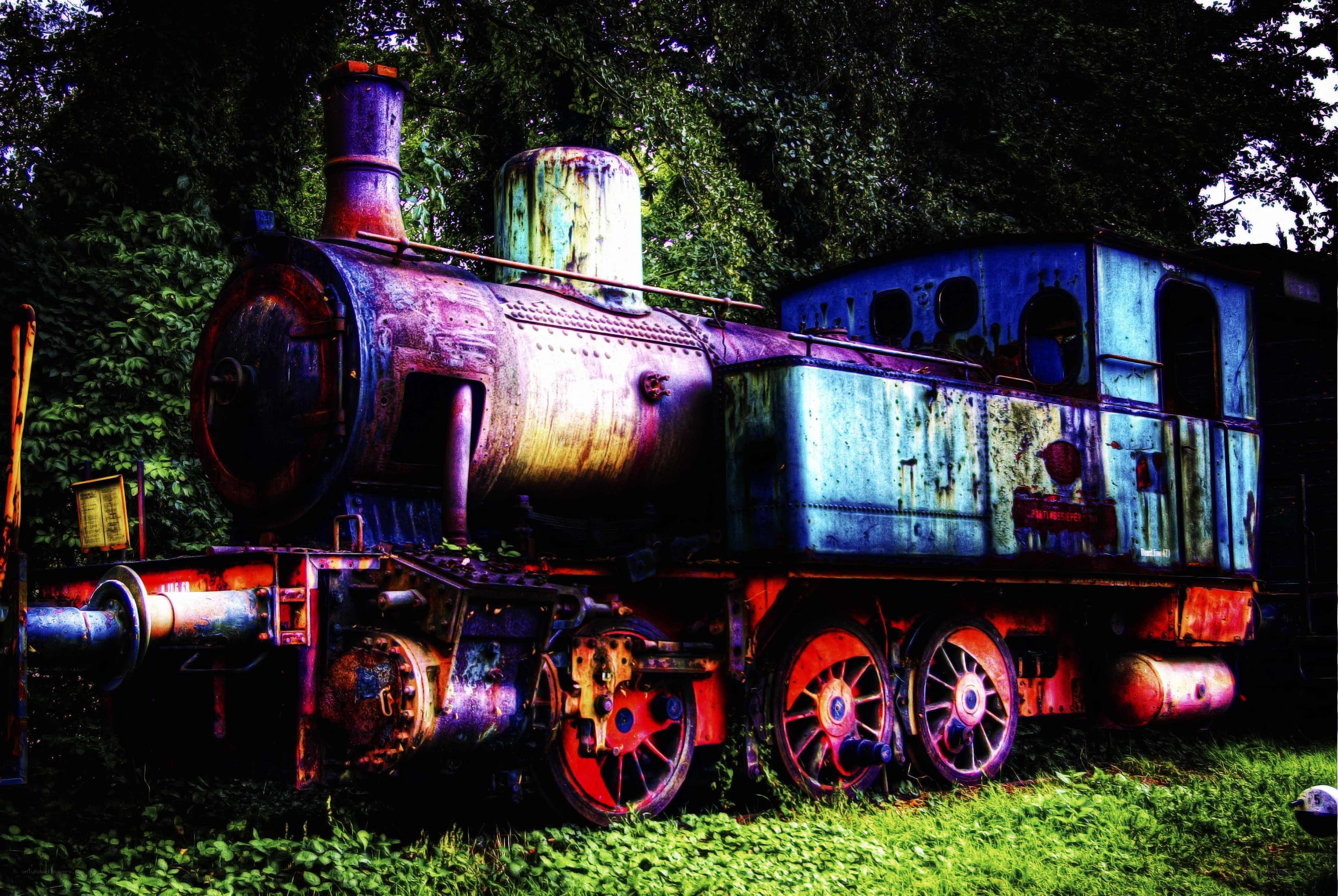 Rusty old steam locomotive